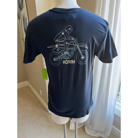 NWT Roark Cosmic Wanderer navy blue short sleeve t-shirt - Picture 2 of 5